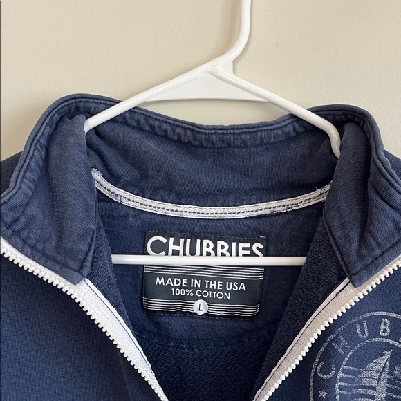 Chubbies Navy and Teal 1/4 Zip Sweater - Picture 2 of 3